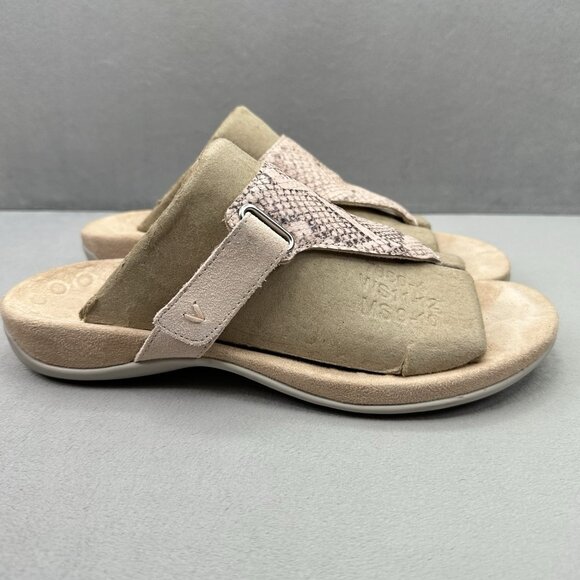 Vionic Wanda Womens Size 8.5 Sandals T-Strap Pale Blush Snakeskin Print Orthotic - Picture 1 of 8